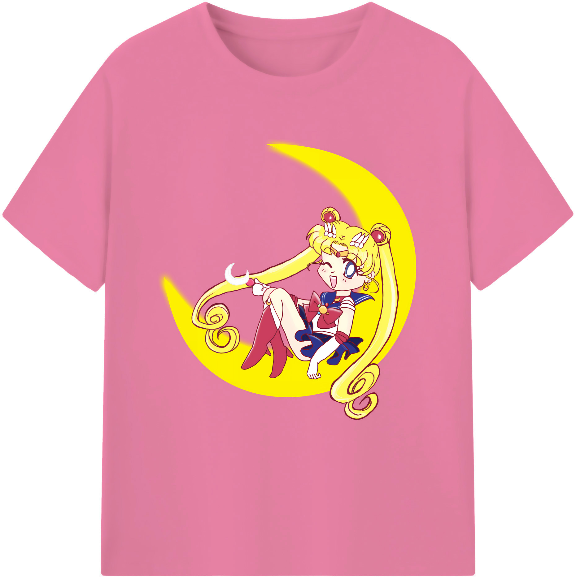 （画像用） 美少女戦士セーラームーン 月野 うさぎ つきの うさぎ Sailor Moon Tsukino Usagi 綿100％半袖Tシャツ（フロントプリント）